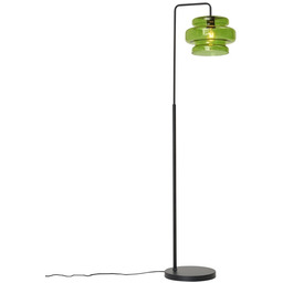 Lampa podłogowa w stylu retro czarna z zielonym