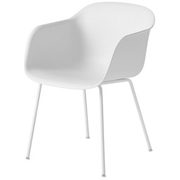 Muuto FIBER ARMCHAIR TUBE BASE Krzesło - Białe
