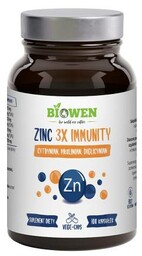 Zinc 3X Immunity, Cynk Complex+ Biowen 100 kapsułek