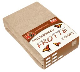 Prześcieradło frotte z gumką 60x120 beżowe P9-60 grube