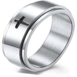 Obrączka z Krzyżykiem ze Stali Szlachetnej