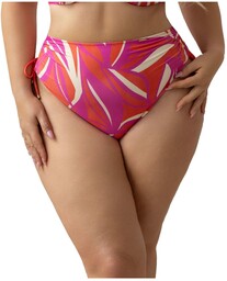 Figi kąpielowe wysokie Twist róż-pomarańcz