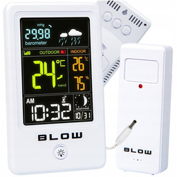 STACJA POGODY BEZPRZEWODOWA POGODOWA TERMOMETR HIGROMETR CZUJNIK ZASILACZ