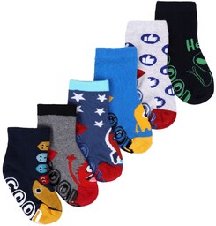 Skarpety chłopięce kolorowe z ABS 6PAK 17-19 YOCLUB