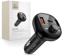 TECH-PROTECT CC06 3-PORT CAR CHARGER PD72W + TRANSMITER