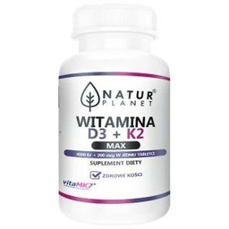 NaturPlanet Witamina K+D3 Max, 120 tabl.