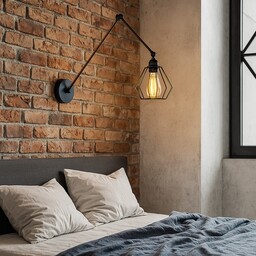 Pakamera Czarny kinkiet na długim wysięgniku w stylu