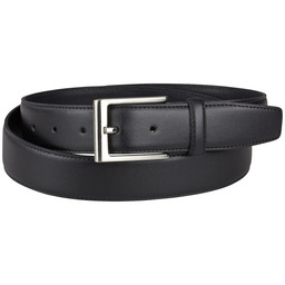 Męski Duży Pasek Skórzany Czarny LINDENMANN