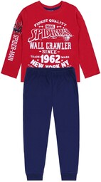 MARVEL Spider-Man Dwuczęściowa czerwono-granatowa piżama chłopięca, BAWEŁNIANA piżamka