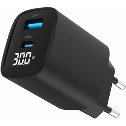 Gembird USB QC3.0 Type-C 30W PD LCD czarny