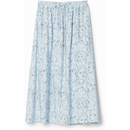 Spódnica średniej długości z nadrukiem twarzy