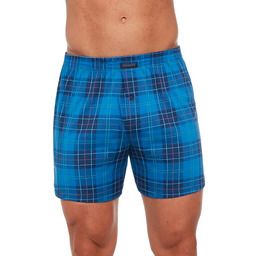 Bokserki bawełniane Comfort 2267 niebieskie w kratkę
