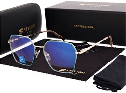 Stylion Damskie okulary PREMIUM zerówki Blue Light+Antyrefleks STL285