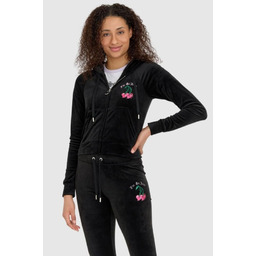 JUICY COUTURE Czarna welurowa bluza dresowa damska