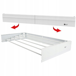 Suszarka Ścienna Biała Harmonijkowa Wytrzymała Składana Stalowa Łazienkowa