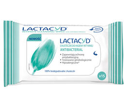 Lactacyd Antybacterial, chusteczki do higieny intymnej, 15 sztuk
