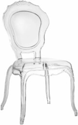 Krzesło transparentne Queen z tworzywa