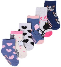 Skarpety dziewczęce kolorowe z ABS 6PAK 31-34 YOCLUB