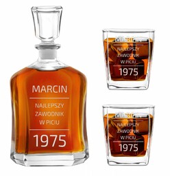 Karafka z 2 szklankami zestaw z grawerem