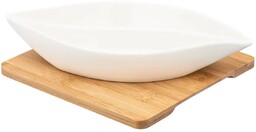 Altom Porcelanowa miska dzielona na bambusowej tacy, 26