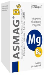 Asmag B6 niedobór magnezu, 50 tabletek