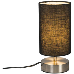 QAZQA Nowoczesna lampa stołowa czarna ze stalą -