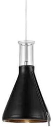 Lampa loft wisząca ZIP pendant clear glass/black lether