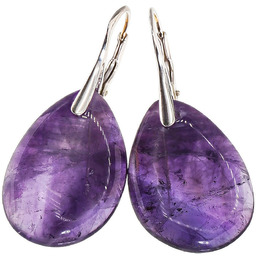 Naturalny Ametyst Piękne Kolczyki Srebro Unikat