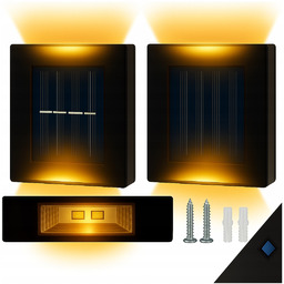 2x Lampka Ścienna Zewnętrzna Led Ogrodowa Lampa Solarna