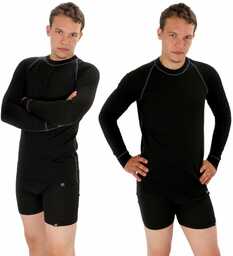 MERINO T-shirt długi rękaw .męskie .S .czarny