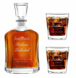 Karafka z 2 szklankami zestaw z grawerem