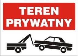 AW029 "Teren prywatny - możliwe odholowanie" tabliczka