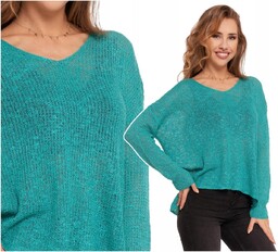 Sweter Cienki Damski Lekki Luźny Ażurowy Przewiewny Stylowy