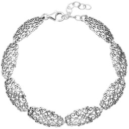 Srebrna bransoletka oksydowana z ażurowym wzorem