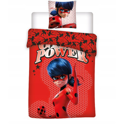 pościel 140x200 Miraculum Biedronka i czarny kot Ladybug