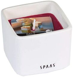 Spaas 6 Unscented Candles in White Porcelain Cube,