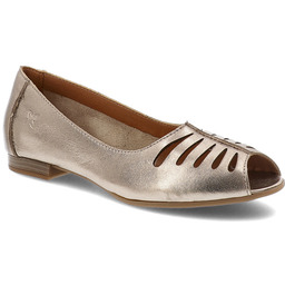 Maciejka Baleriny damskie, cholewka skóra naturalna metaliczny połysk