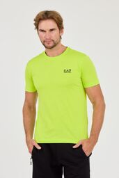 EA7 Neonowy męski t-shirt bawełniany