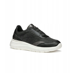 GEOX BUTY DAMSKIE SPORTOWE PLUMMERY CZARNE BROKATOWE 37