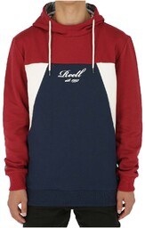 bluza REELL - Color Block Hoodie Red/Navy/Cream (RED-NAVY-CREAM)