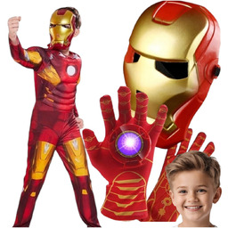 Strój Iron Man Przebranie Maska Rękawica Kostium Karnawałowy