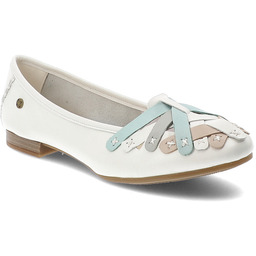 Maciejka Baleriny damskie, cholewka skóra naturalna ozdobne aplikacje