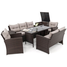Zestaw mebli ogrodowych z technorattanu 7os. MARSYLIA BIG