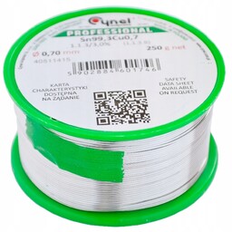 Cyna z topnikiem 0,70mm 250g 0,25kg Pb Free