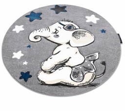 Dywan PETIT ELEPHANT SŁONIK GWIAZDKI koło szary koło