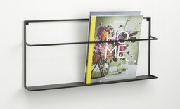 Czarna metalowa wisząca półka / gazetnik na książki