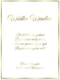 Etykiety personalizowane na butelkę z Wódką Weselną -