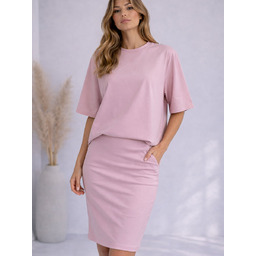 Spódnica bawełniana L brudny róż