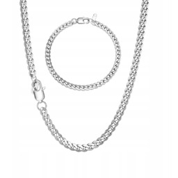 Męski Łańcuszek Pancerka 5Mm, Stal Nierdzewna, Srebrny, 51