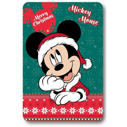 Koc polarowy 100x140 MICKEY Myszka Miki zielony świąteczny